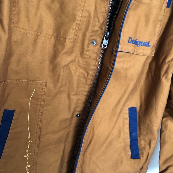 Desigual Men's Medium Cotton Jacket Brown‎ & Blue NWT - Stylish & New - Picture 6 of 9